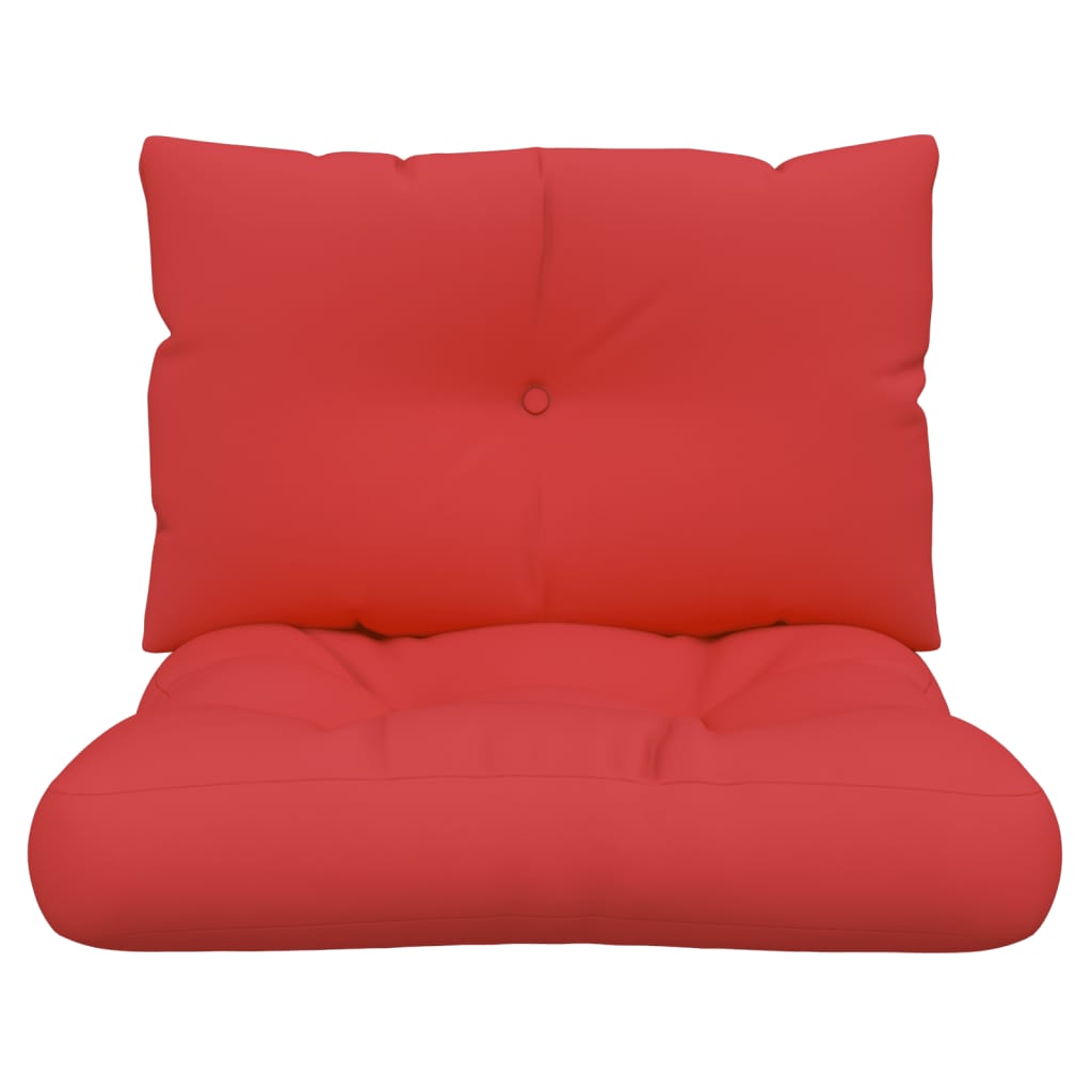 vidaXL Poduszki na sofę z palet, 2 szt., czerwone, tkanina