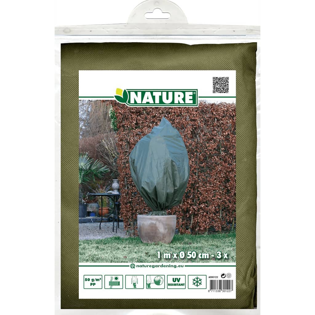 Nature Zimowe osłony z włókniny, 3 szt., 50 g/m², 100x50 cm, zielona