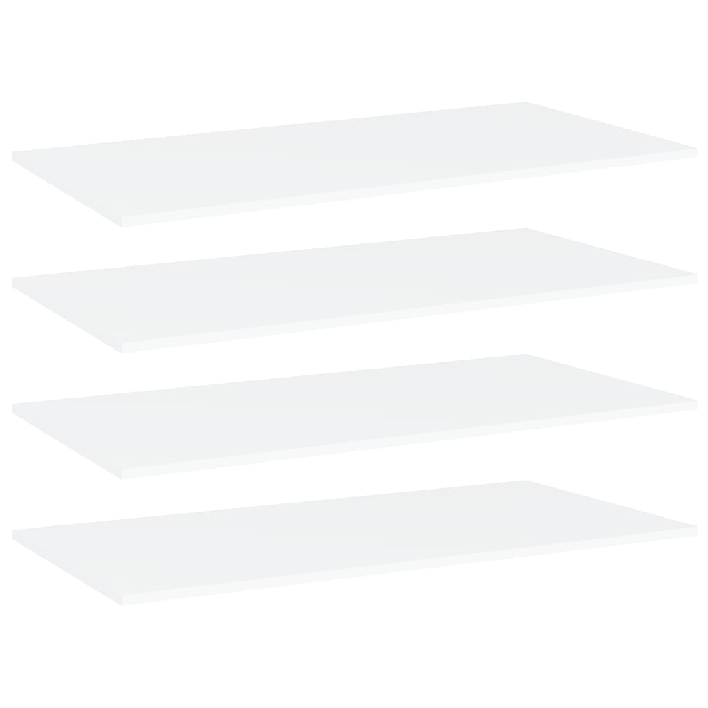 vidaXL Półki na książki, 4 szt., białe, 100x50x1,5 cm, płyta wiórowa