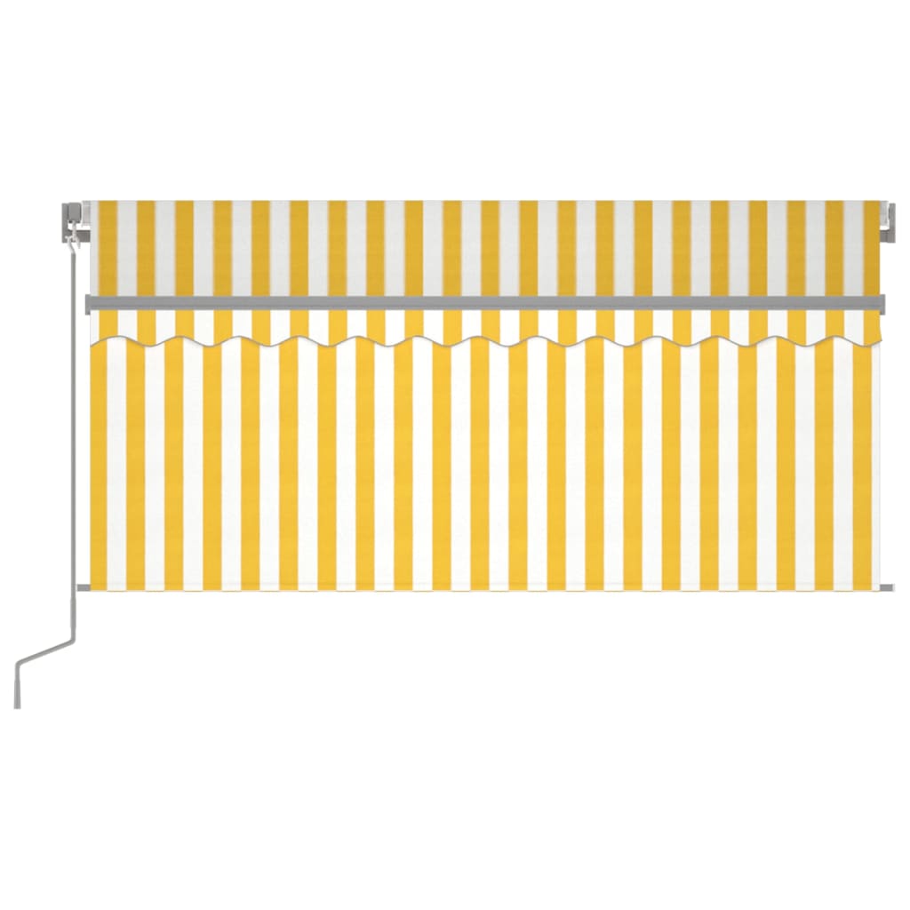 vidaXL Ręcznie zwijana markiza z zasłoną, 3,5x2,5 m, żółto-biała