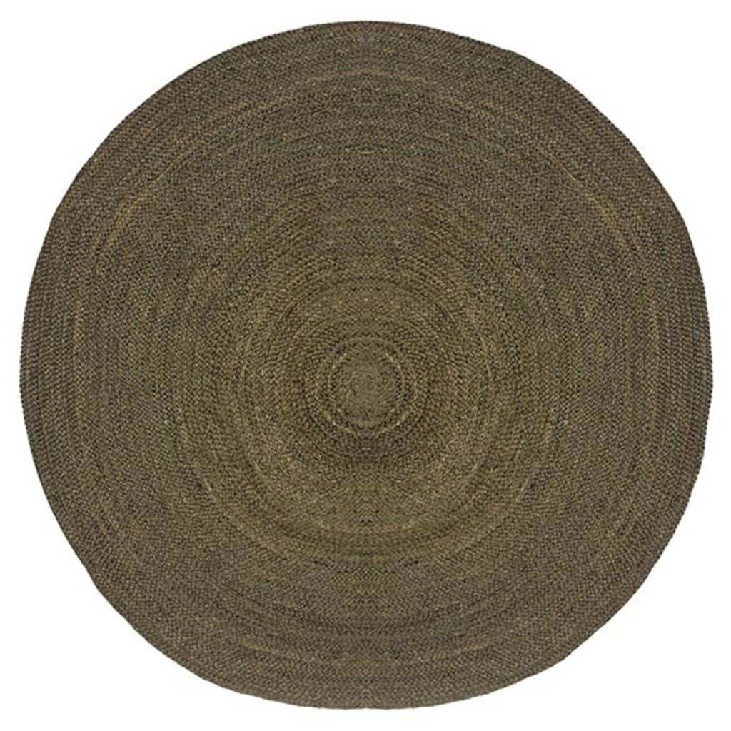 LABEL51 Dywan Jute, okrągły, 180x180 cm, XXL, kolor khaki