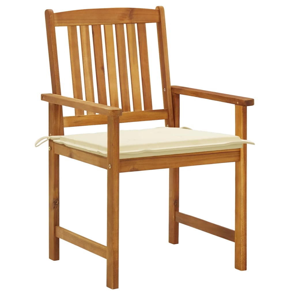 vidaXL Krzesła ogrodowe z poduszkami, 8 szt., lite drewno akacjowe