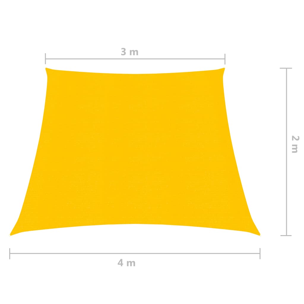 vidaXL Żagiel przeciwsłoneczny, 160 g/m², żółty, 3/4x2 m, HDPE