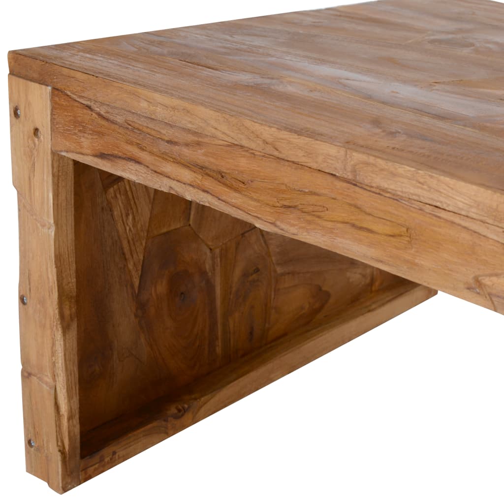 vidaXL Stolik kawowy, zerodowane drewno tekowe, 110 x 60 x 38 cm