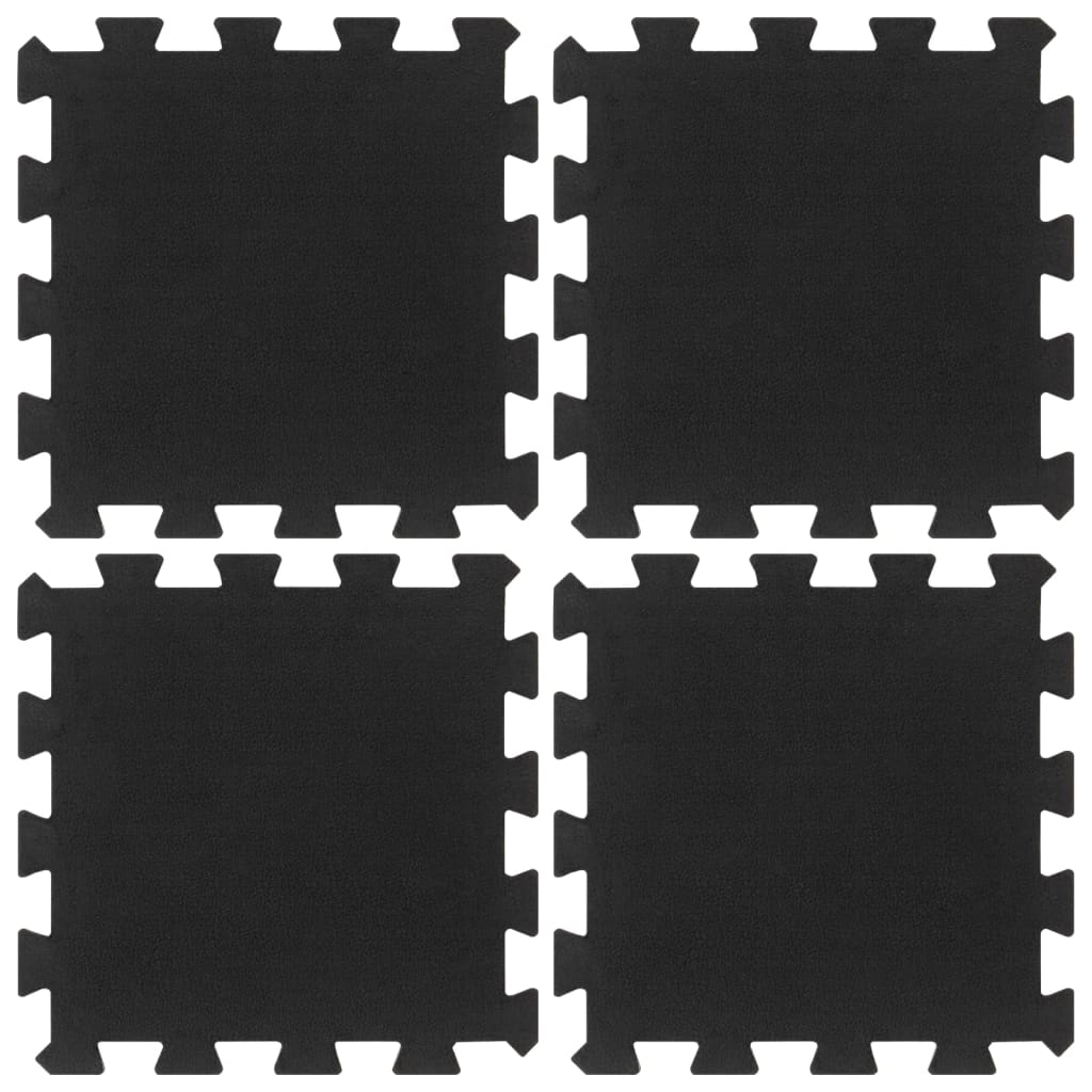 vidaXL Podłogowe maty gumowe, 4 szt., czarne, 16 mm, 30x30 cm