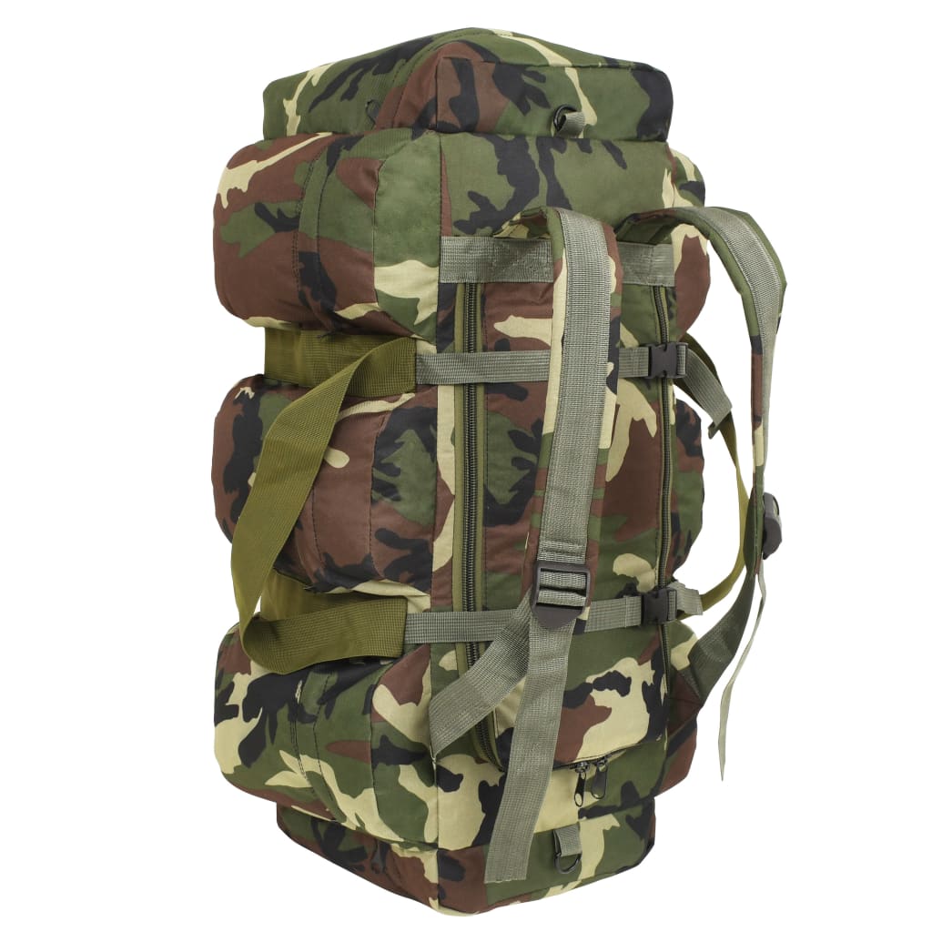 vidaXL Torba wojskowa 3-w-1, worek w stylu militarnym, 90 L, moro