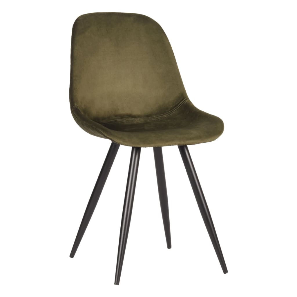 LABEL51 Krzesła stołowe Capri, 2 szt., 46x56x88 cm, zieleń wojskowa