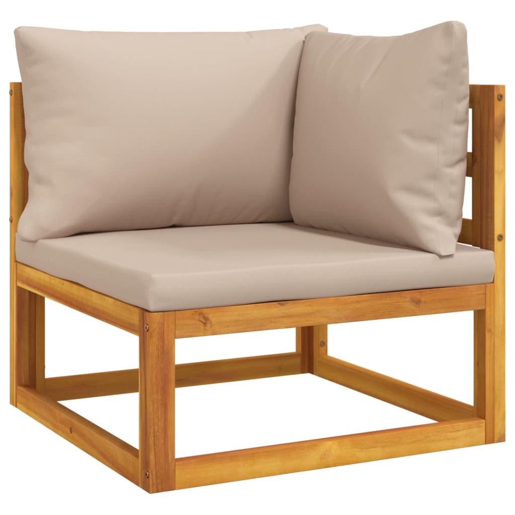 vidaXL 5-cz. zestaw wypoczynkowy do ogrodu, poduszki taupe, drewno