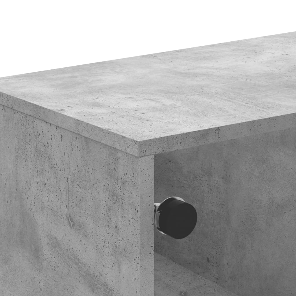vidaXL Szafka ze szklanymi drzwiami, szarość betonu, 102x37x50 cm