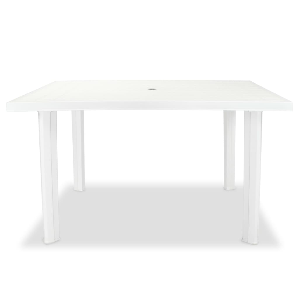 vidaXL Stół ogrodowy, biały, 126 x 76 x 72 cm, plastikowy