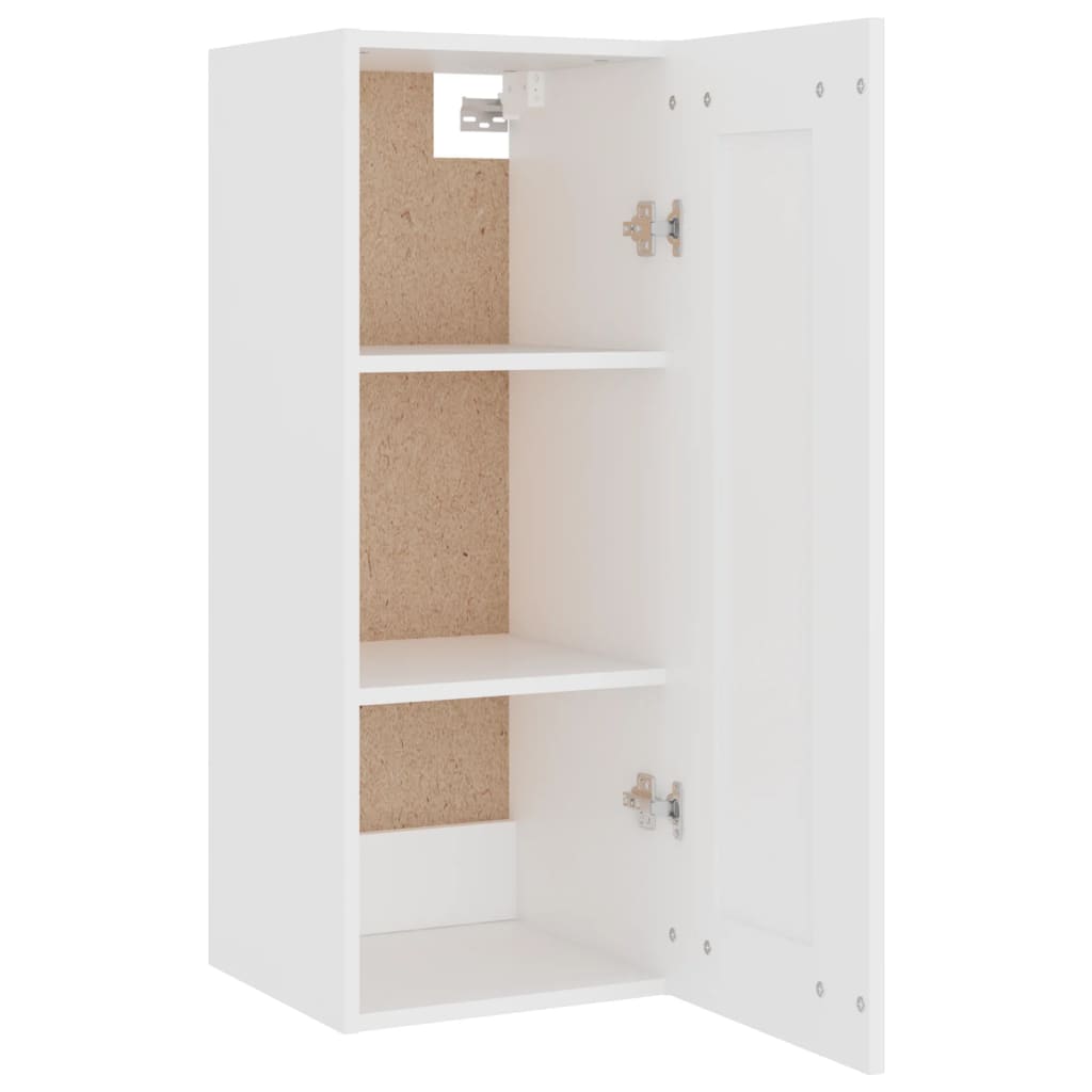 vidaXL Wysoka szafka, biała, 35x34x180 cm, materiał drewnopochodny