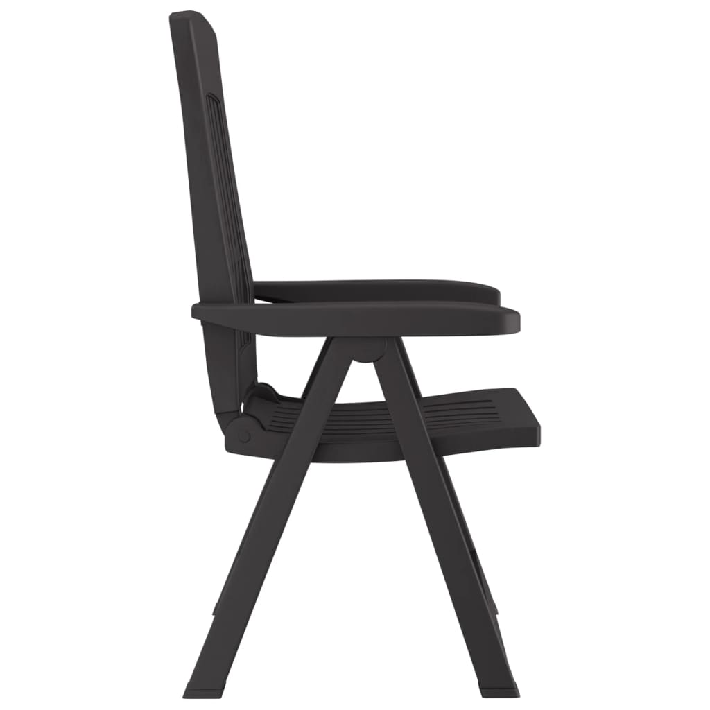 vidaXL Rozkładane krzesła ogrodowe, 2 szt., antracytowe, PP