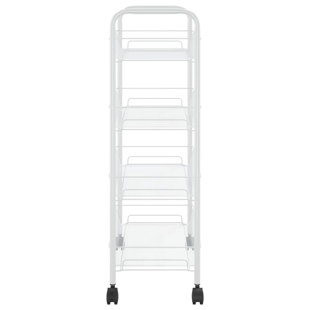 vidaXL 4-piętrowy wózek kuchenny, biały, 46x26x85 cm, żelazo