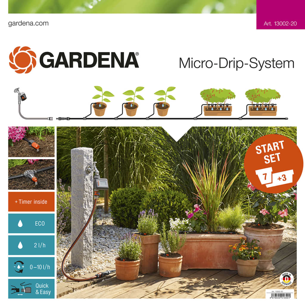 GARDENA Micro-Drip System nawadniania roślin M, Starter Set, 13002-20