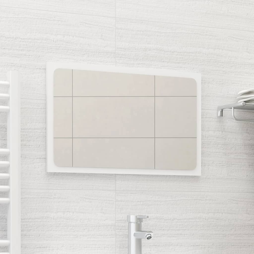 vidaXL Lustro łazienkowe, białe, 60x1,5x37 cm, płyta wiórowa