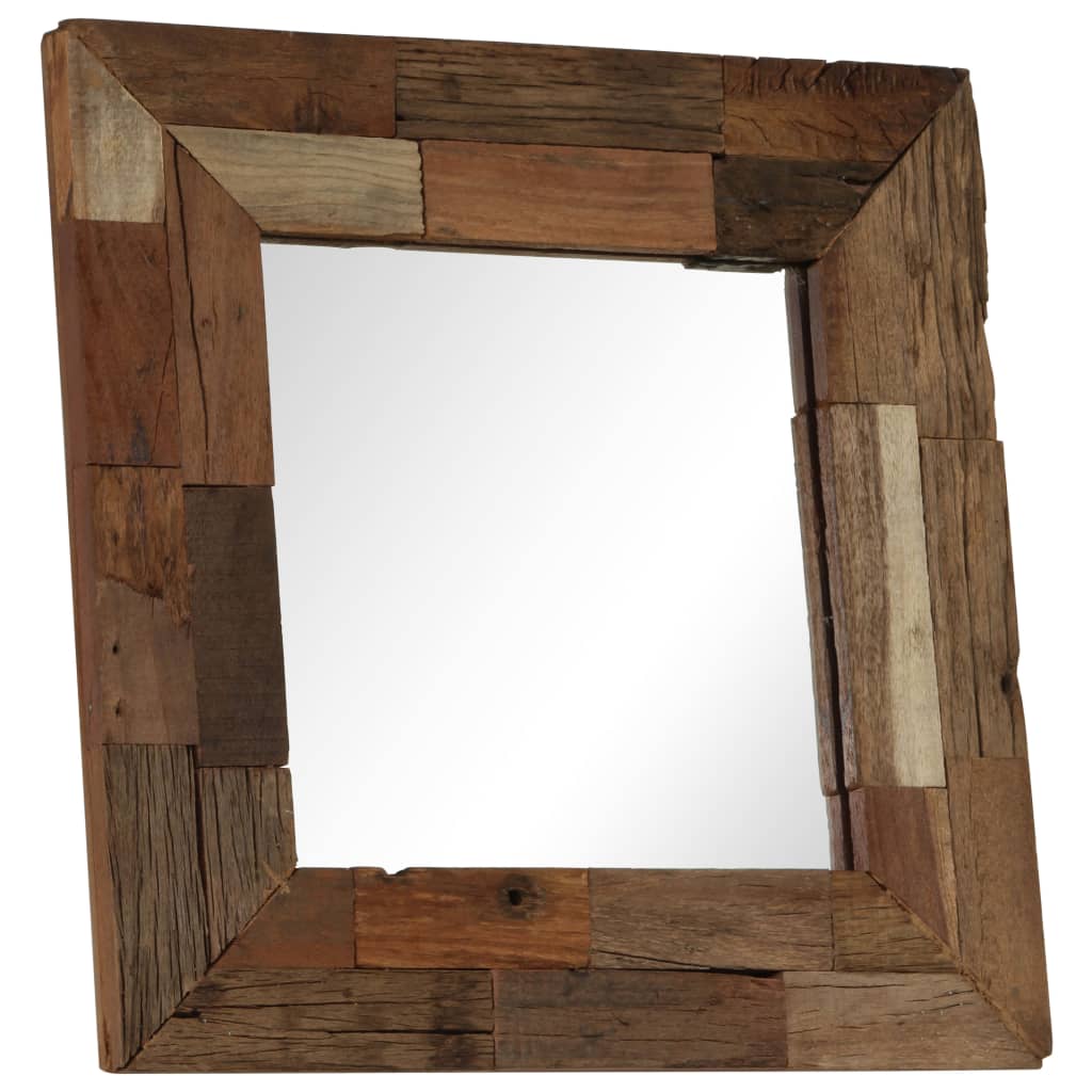 vidaXL Lustro z ramą z drewna odzyskanego, 50 x 50 cm