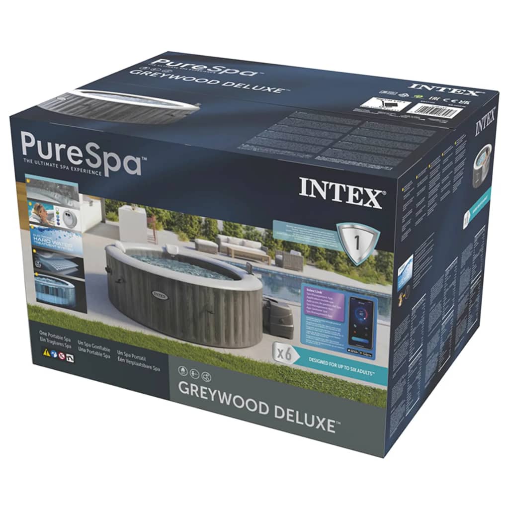 Intex Wanna z hydromasażem PureSpa Greywood DELUXE, 216 cm