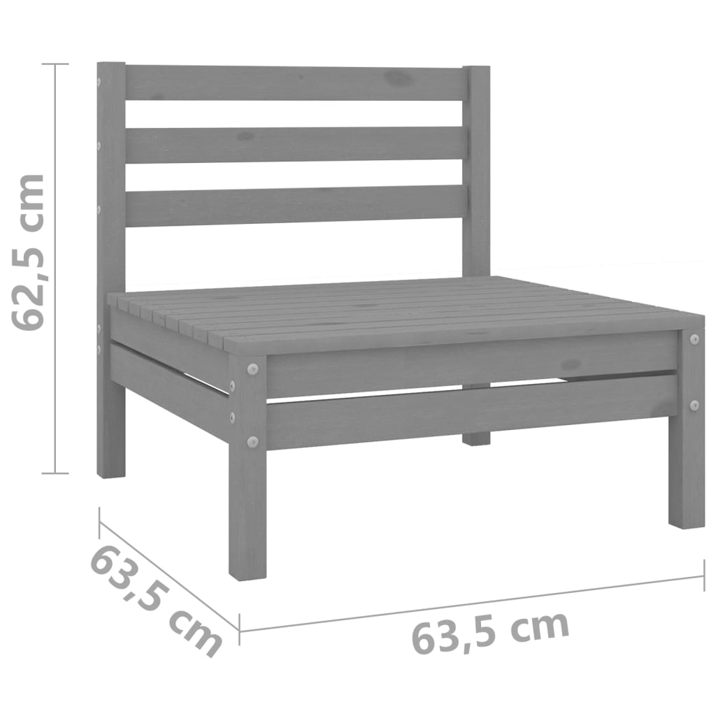vidaXL 2-osobowa sofa ogrodowa, szara, lite drewno sosnowe