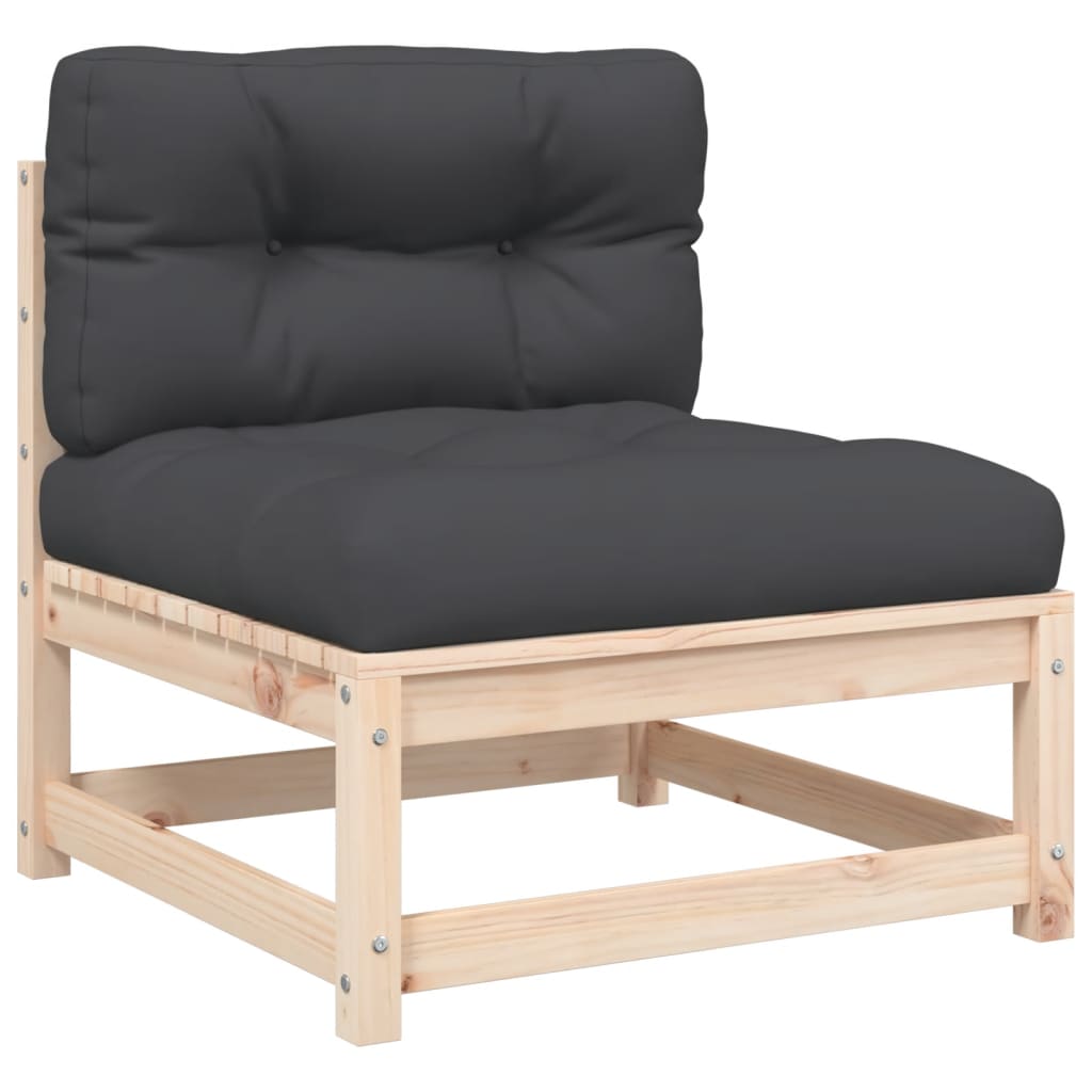vidaXL Ogrodowa sofa bez podłokietników, z poduszkami, drewno sosnowe