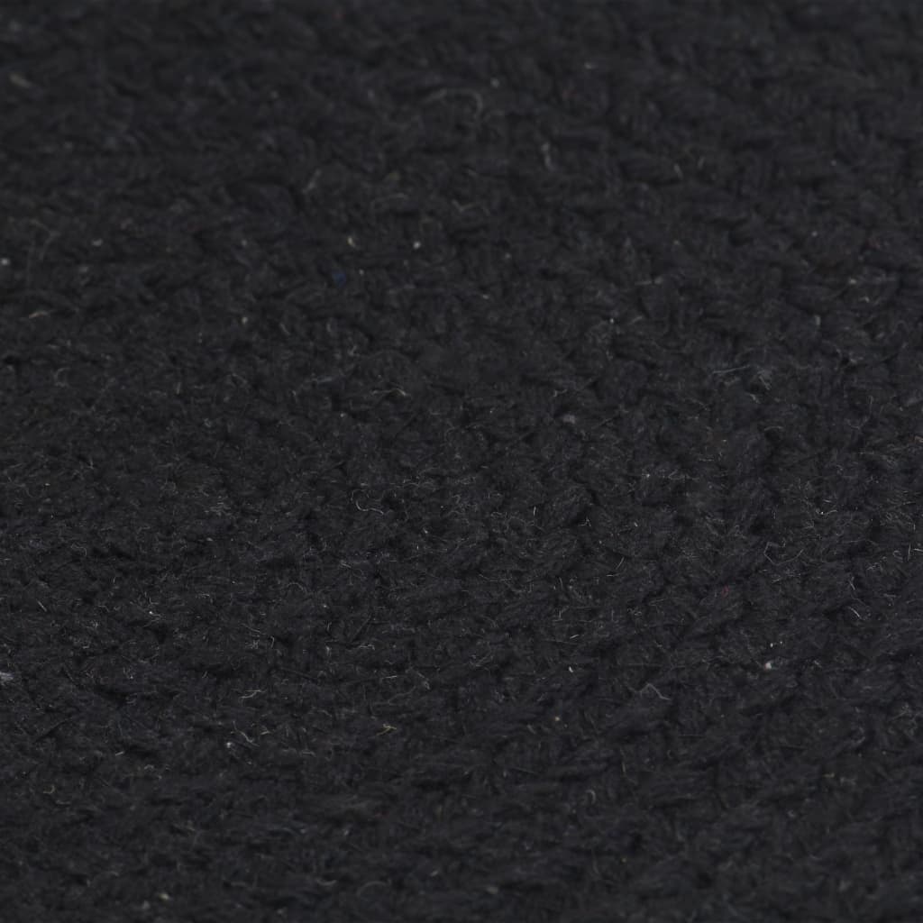 vidaXL Maty na stół, 6 szt., gładkie, czarne, 38 cm, okrągłe, bawełna