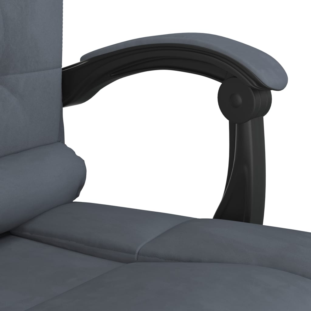 vidaXL Rozkładany fotel masujący, ciemnoszary, obity aksamitem