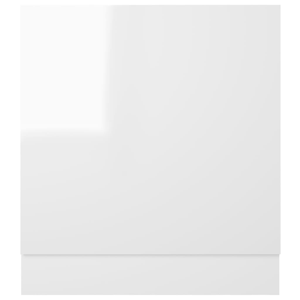 vidaXL Panel do zabudowy zmywarki, wysoki połysk, biały, 59,5x3x67 cm