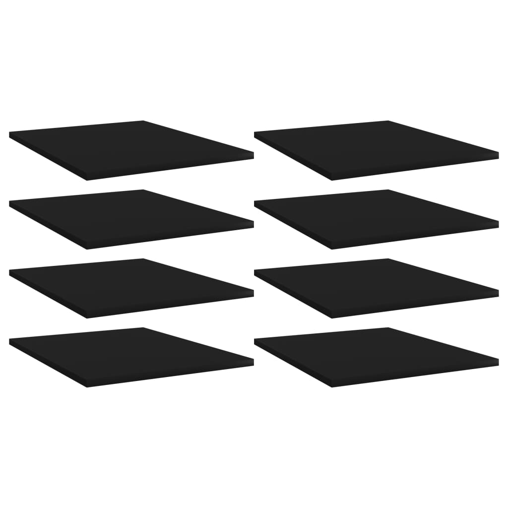 vidaXL Półki na książki, 8 szt., czarne, 40x50x1,5 cm, płyta wiórowa