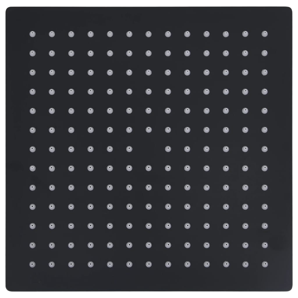 vidaXL Słuchawka prysznicowa ze stali, 30x30 cm, kwadratowa, czarna