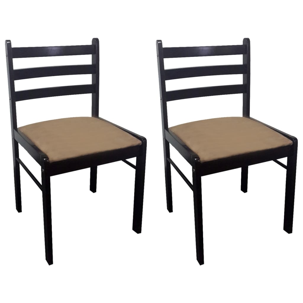 vidaXL Krzesła stołowe, 2 szt., brązowe, drewno kauczukowe i aksamit