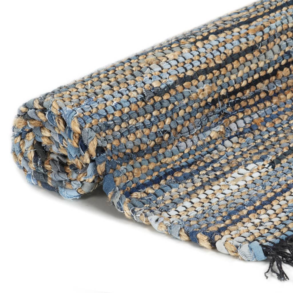 vidaXL Ręcznie tkany dywan Chindi, juta i dżins, 120x170 cm, kolorowy