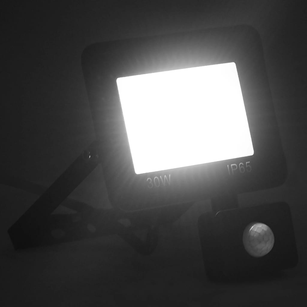 vidaXL Reflektor LED z czujnikiem, 30 W, zimne białe światło