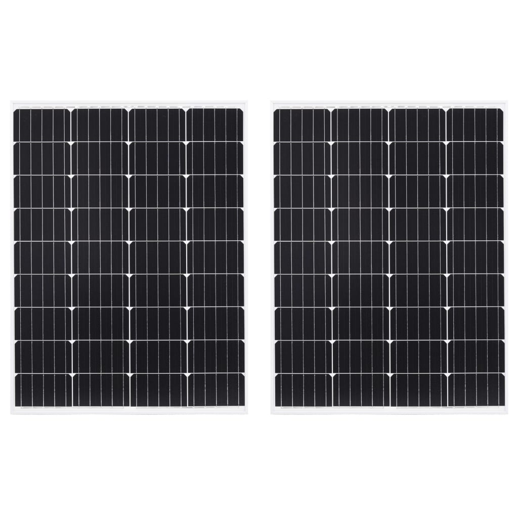 vidaXL Panele słoneczne 2 szt. 100 W monokrystaliczne, aluminium/szkło