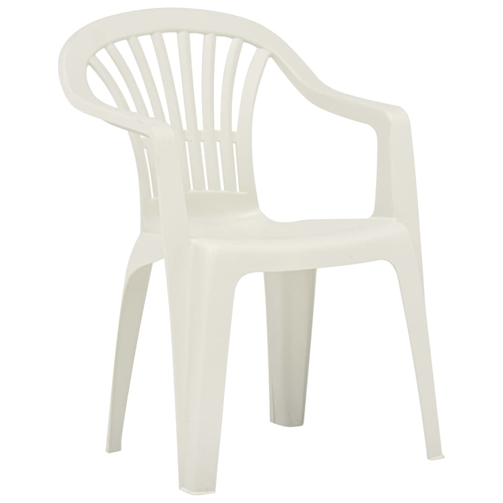 vidaXL Krzesła ogrodowe układane w stos, 45 szt., plastikowe, białe