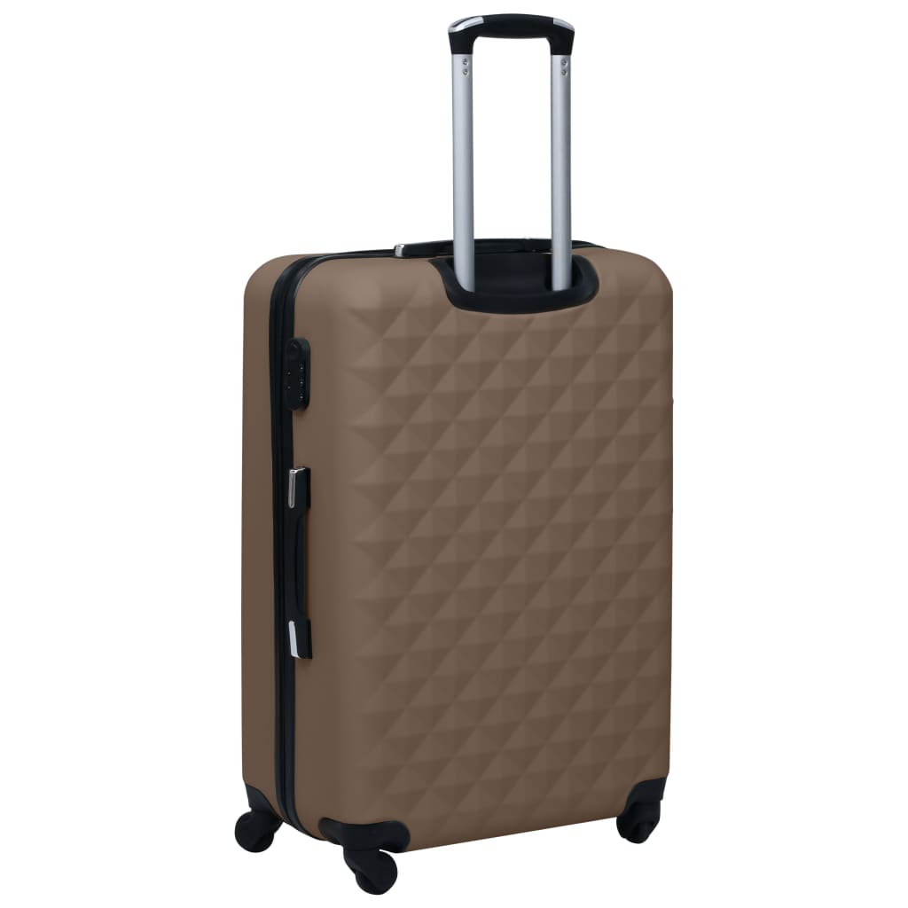 vidaXL Zestaw twardych walizek na kółkach, 2 szt., brązowy, ABS