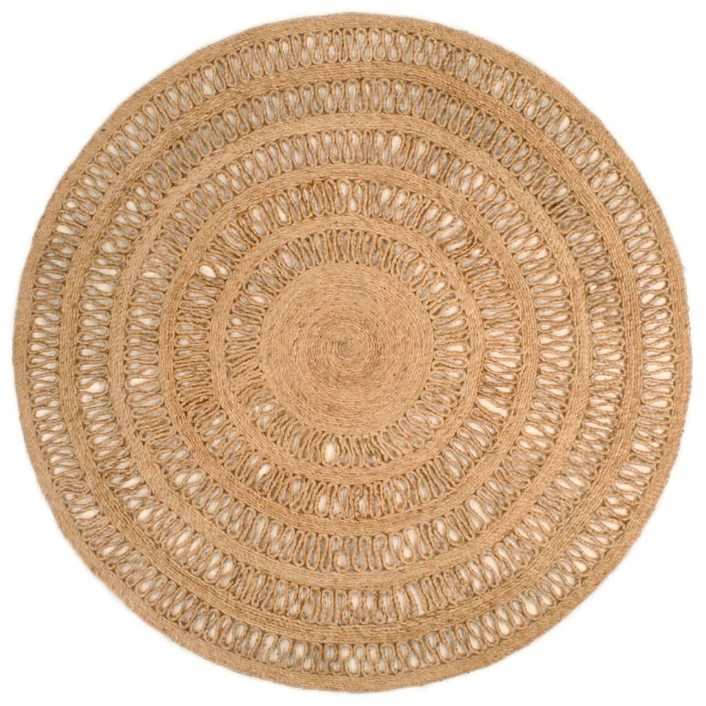 vidaXL Ręcznie pleciony dywan z juty, 150 cm, okrągły