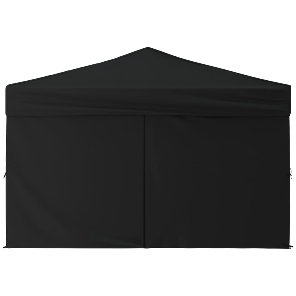 vidaXL Składany namiot imprezowy ze ściankami, czarny, 3x3 m
