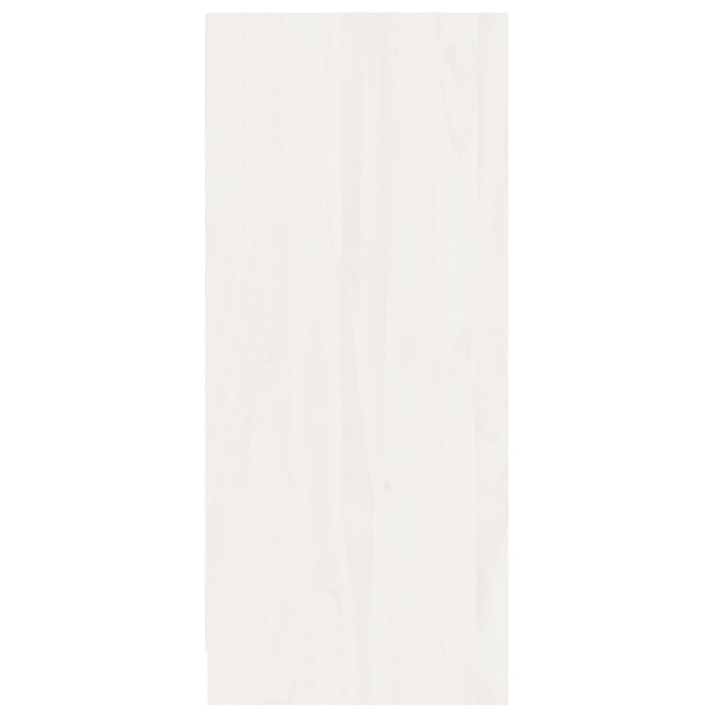 vidaXL Szafka boczna, biała, 70x33x76 cm, lite drewno sosnowe