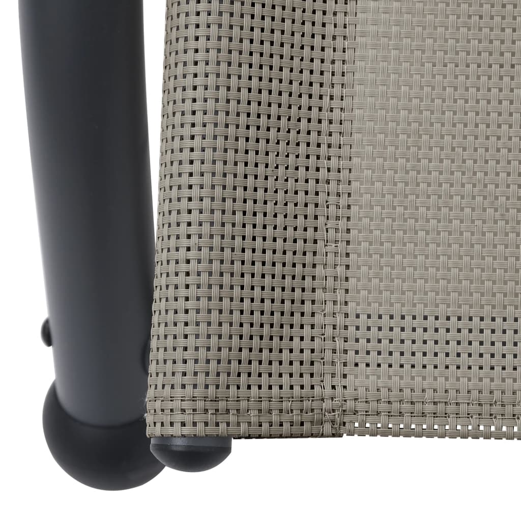vidaXL Podwójny leżak z baldachimem, tkanina textilene, kolor taupe