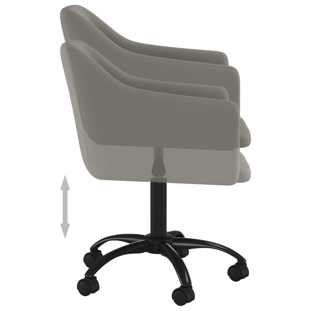 vidaXL Obrotowe krzesła stołowe, 6 szt., jasnoszare, obite aksamitem