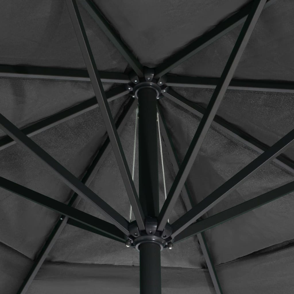 vidaXL Parasol ogrodowy na słupku aluminiowym, 600 cm, antracytowy