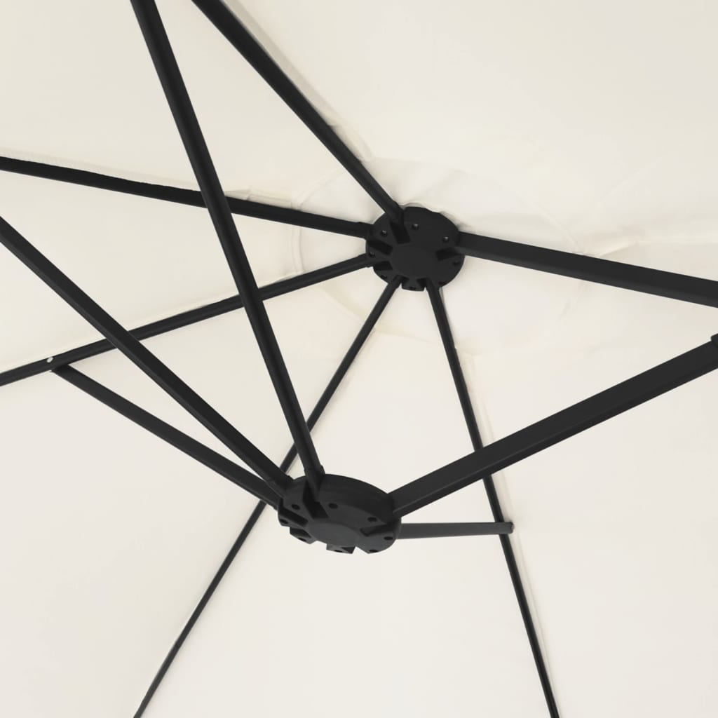 vidaXL Podwójny parasol ogrodowy, piaskowa biel, 449x245 cm