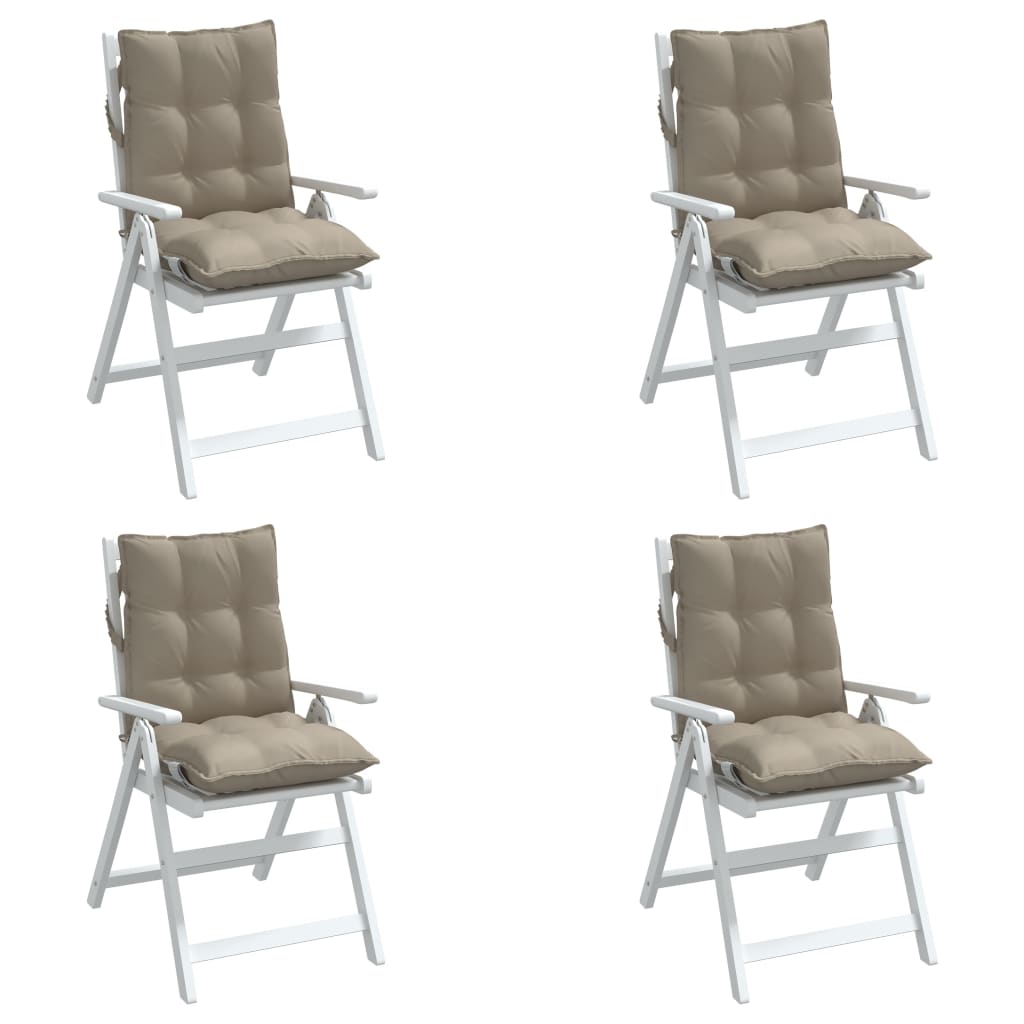 vidaXL Poduszki na krzesła z niskim oparciem, 4 szt., taupe