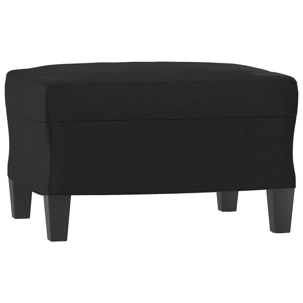 vidaXL 3-cz. zestaw sof z poduszkami, czarny, sztuczna skóra