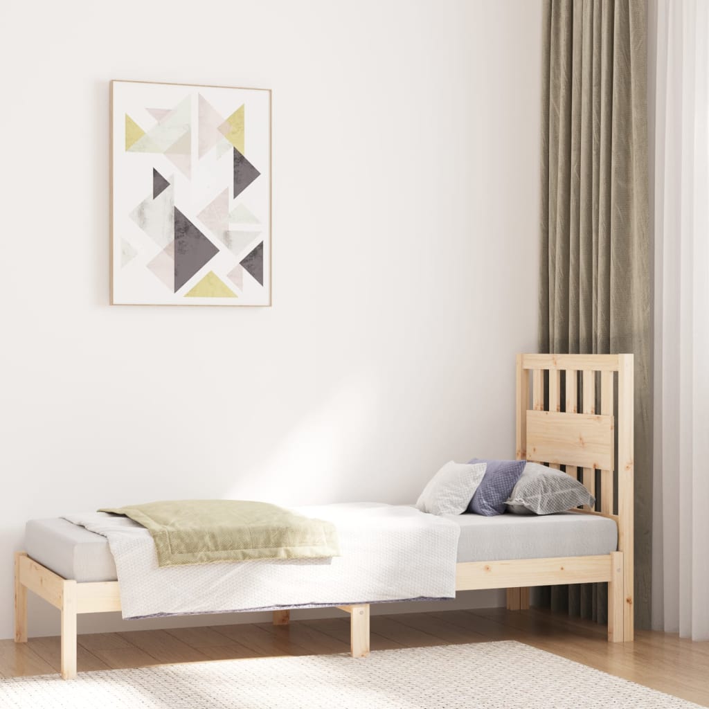 vidaXL Rama łóżka, lite drewno sosnowe, 75x190 cm, pojedyncza