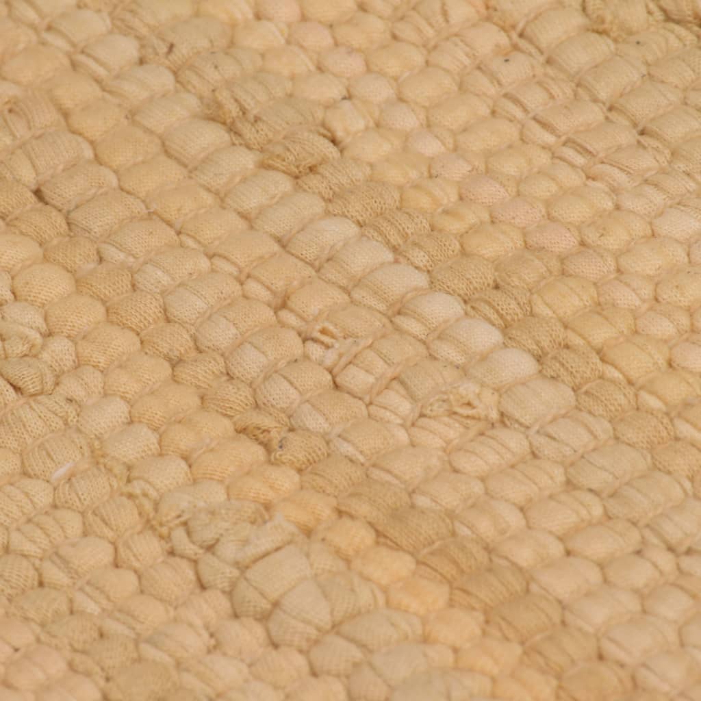vidaXL Ręcznie tkany dywanik Chindi, bawełna, 200x290 cm, beżowy