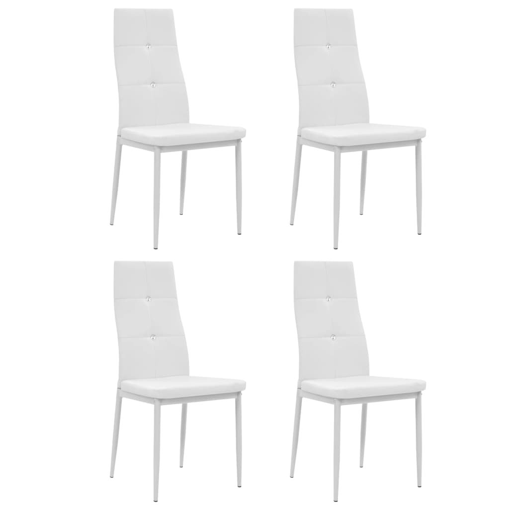vidaXL Krzesła stołowe, 4 szt., białe, obite sztuczną skórą