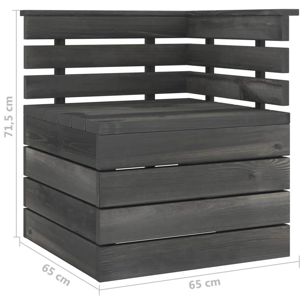 vidaXL Ogrodowa sofa 4-osobowa z palet, ciemnoszara, drewno sosnowe