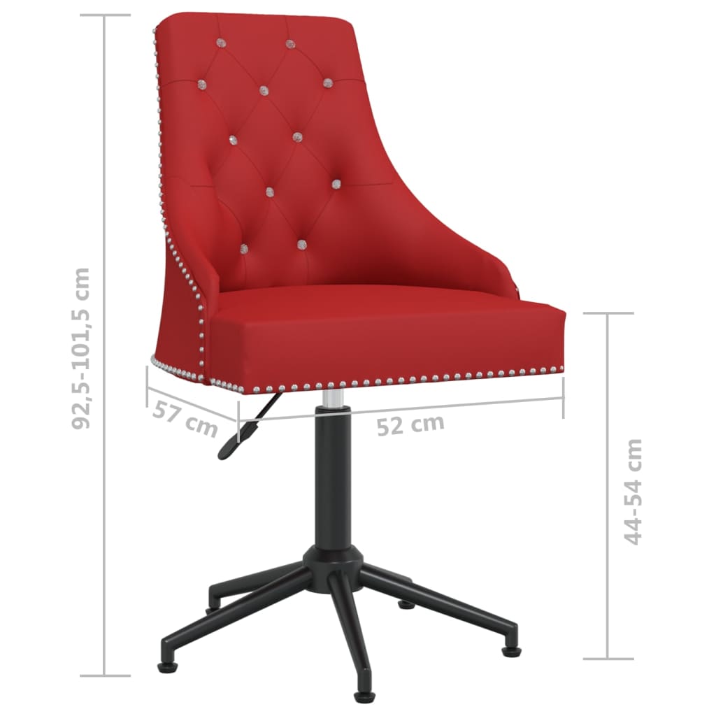 vidaXL Obrotowe krzesło stołowe, winna czerwień, aksamitne
