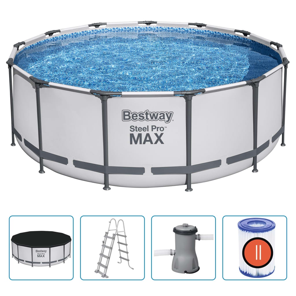Bestway Basen ogrodowy Steel Pro MAX z akcesoriami, okrągły, 396x122cm