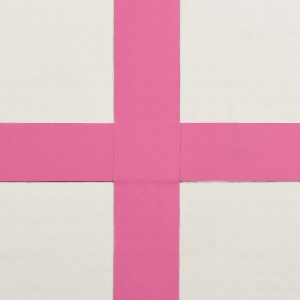 vidaXL Mata gimnastyczna z pompką, 600x100x20 cm, PVC, różowa